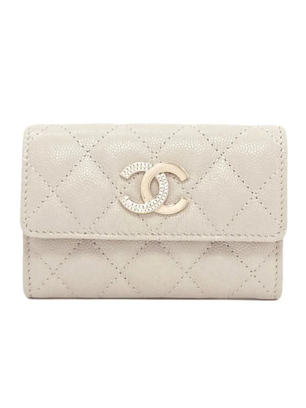 Chanel CC Logo Quilted Gold Coin Case Grained Calfskin